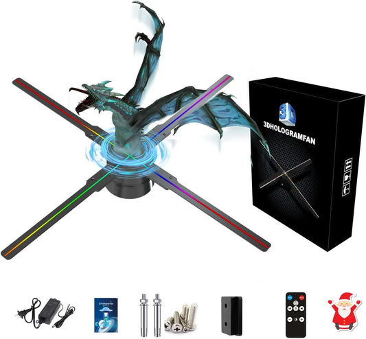 Hologram Fan,18.1"Hologram Fan with Remote/Bluetooth Video Library, Holographic Fan